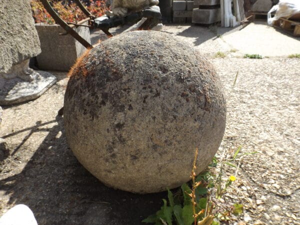 Large Hand Carved Stone Ball