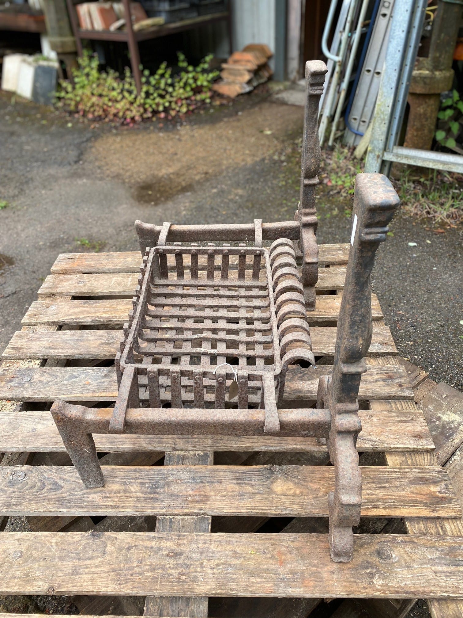 Simple Fire Basket On Tall Dogs - Best Reclamation Antique Fire Dogs
