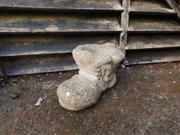 Reclaimed Concrete Boot Planter