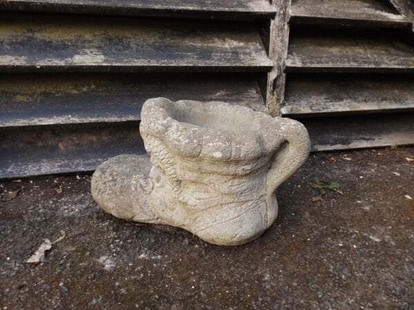 Reclaimed Concrete Boot Planter - Image 3