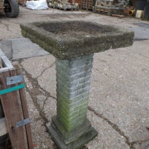 Weathered Square Bird Bath