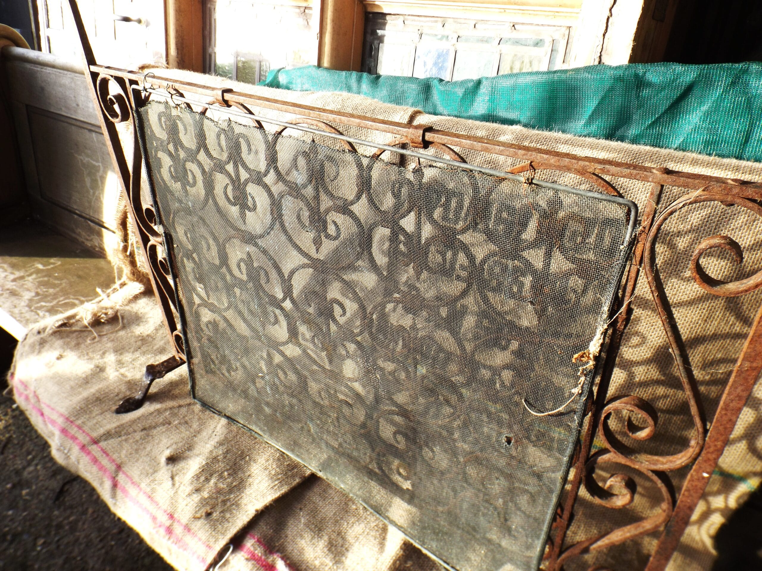 Antique Wrought Iron Fire Screen - Best Reclamation Antique Fire Screen