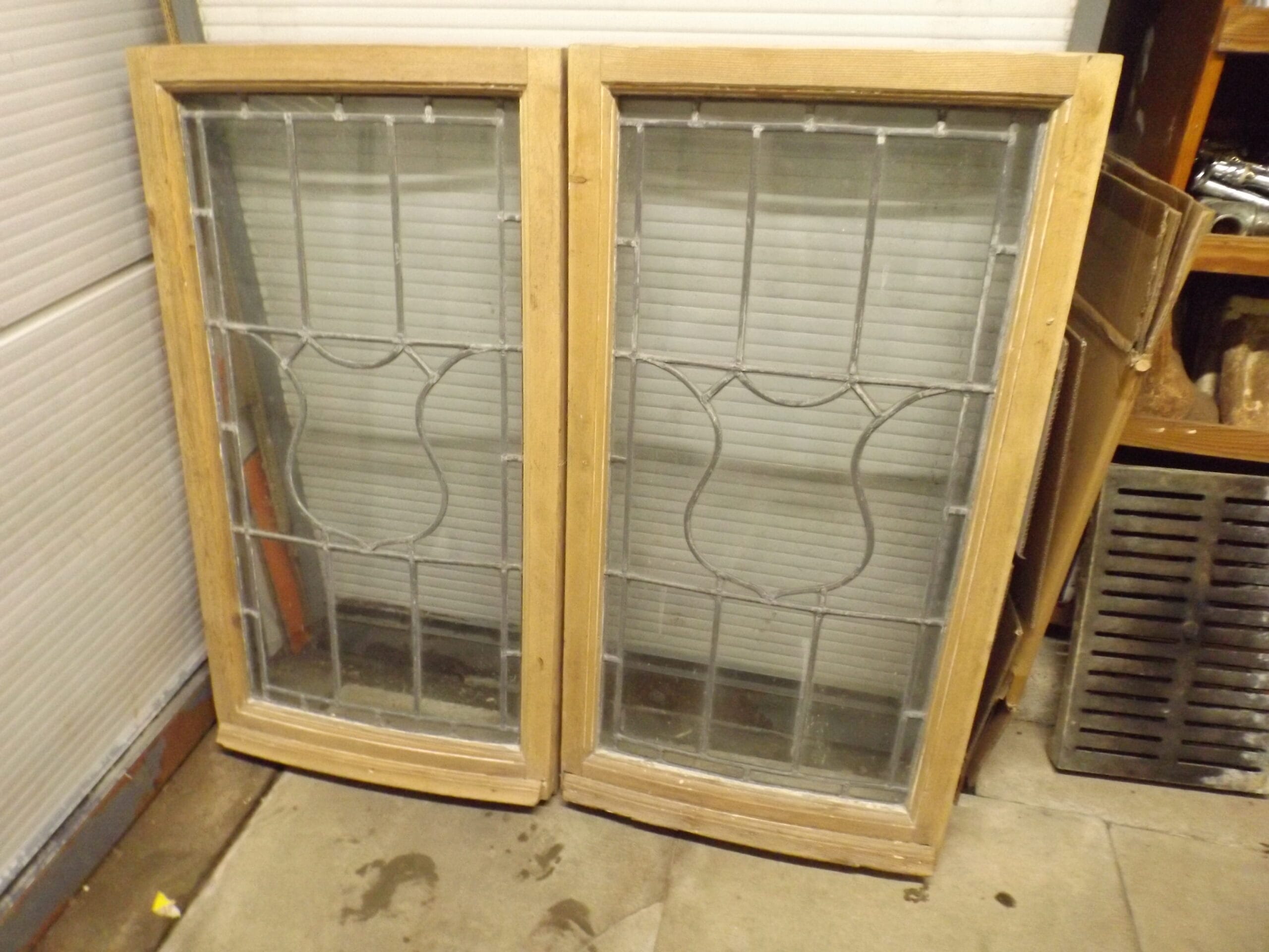 Antique Stripped Pine Leaded Windows - Best Reclamation Antique Stripped Pine Leaded Windows