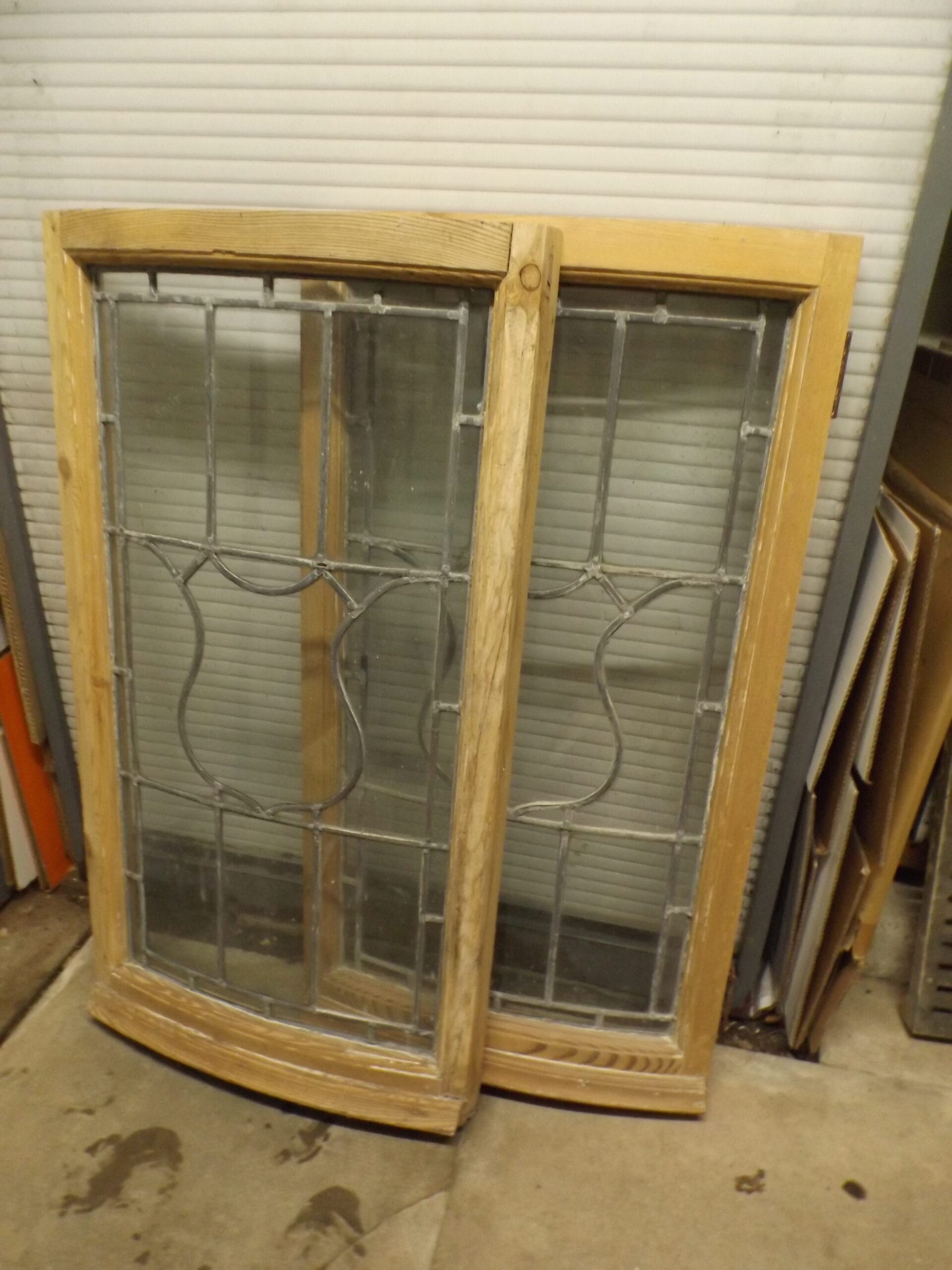 Antique Stripped Pine Leaded Windows - Best Reclamation Victorian Windows