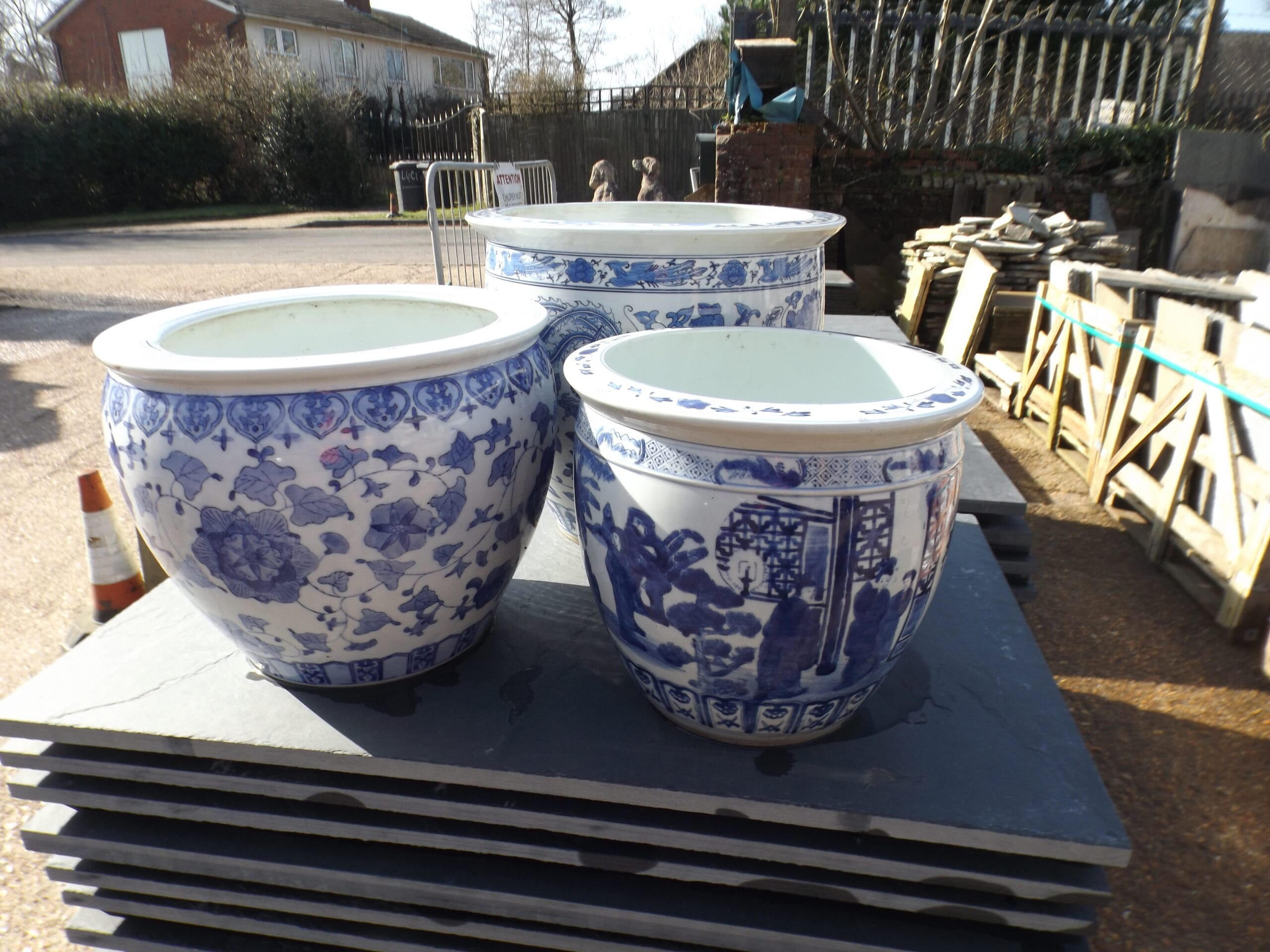 Blue &Amp; White Chinese Jardiniere - Best Reclamation Vintage Jardiniere