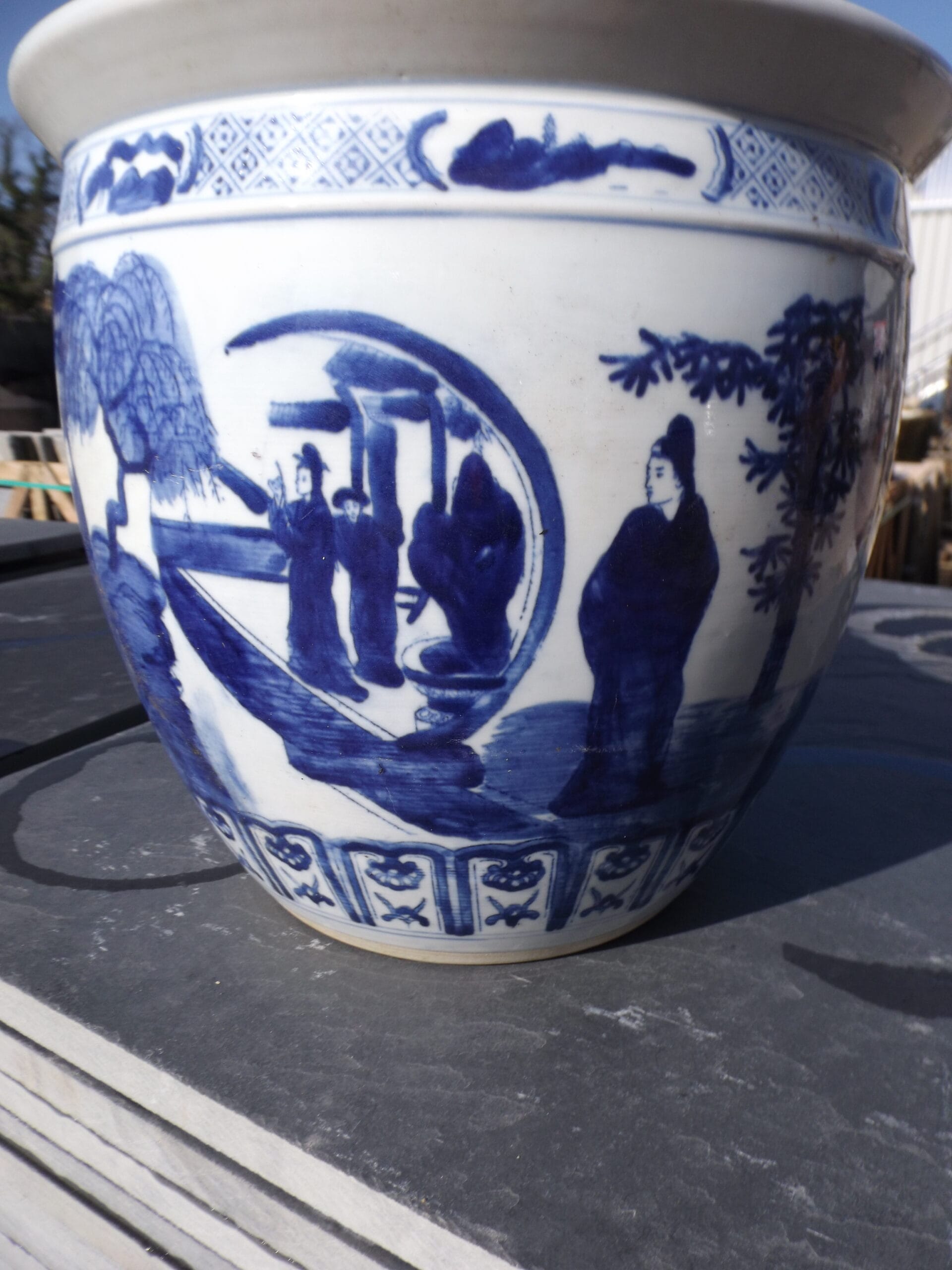 Blue &Amp; White Chinese Jardiniere - Best Reclamation Blue &Amp; White Chinese Jardiniere