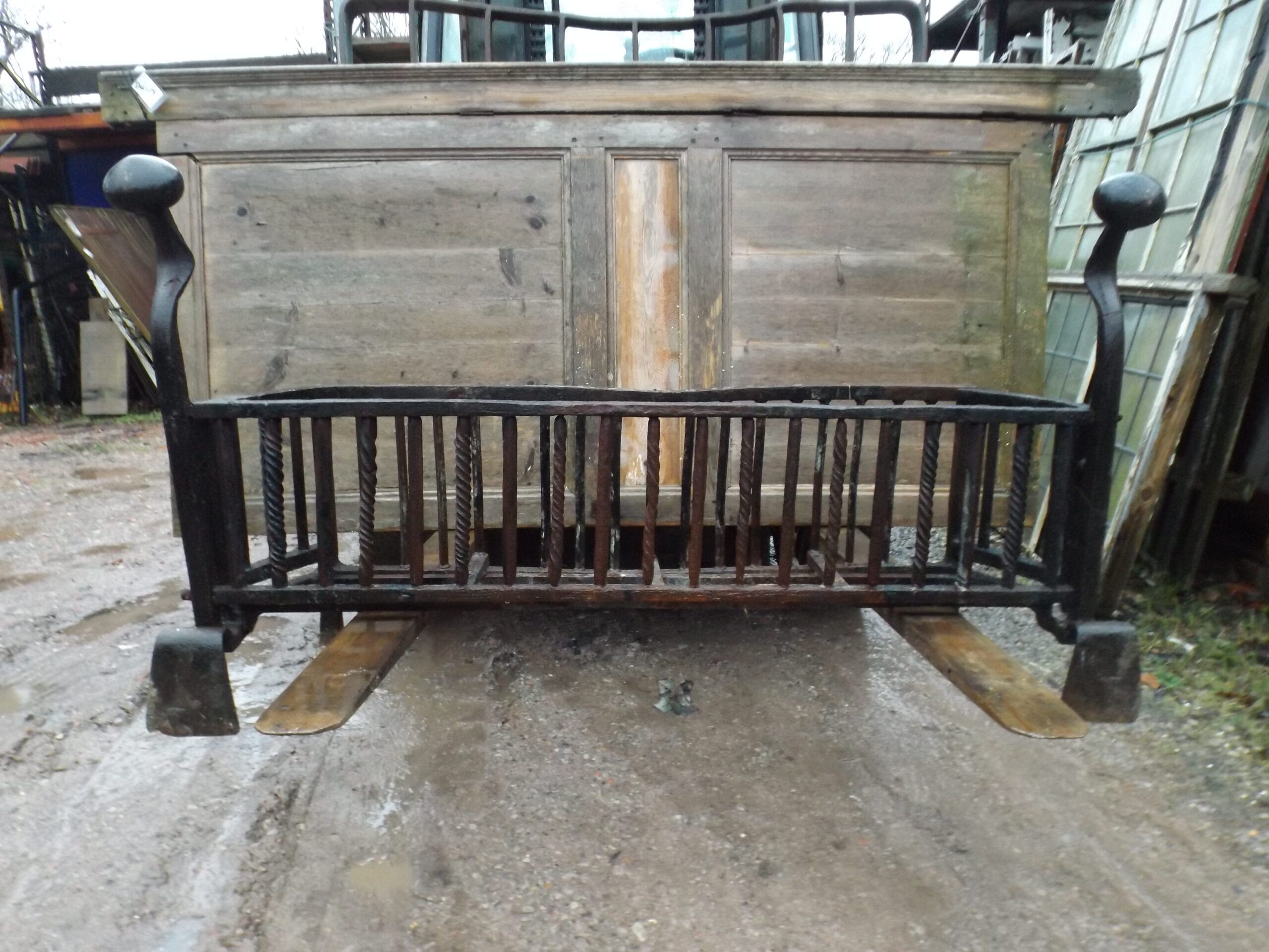 Large Antique Fire Basket - Best Reclamation Large Antique Fire Basket