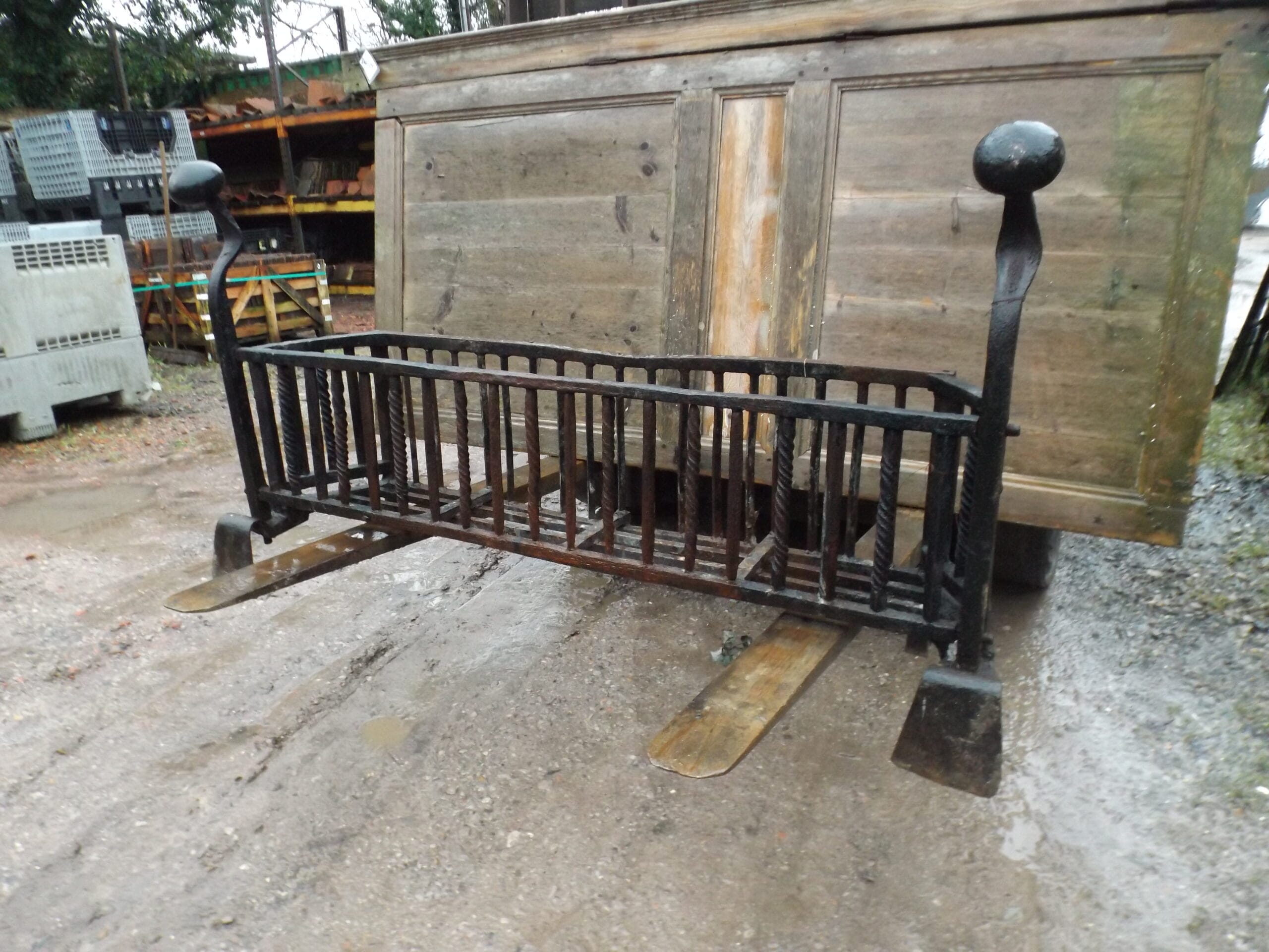 Large Antique Fire Basket - Best Reclamation Fire Dogs, Grates &Amp; Baskets