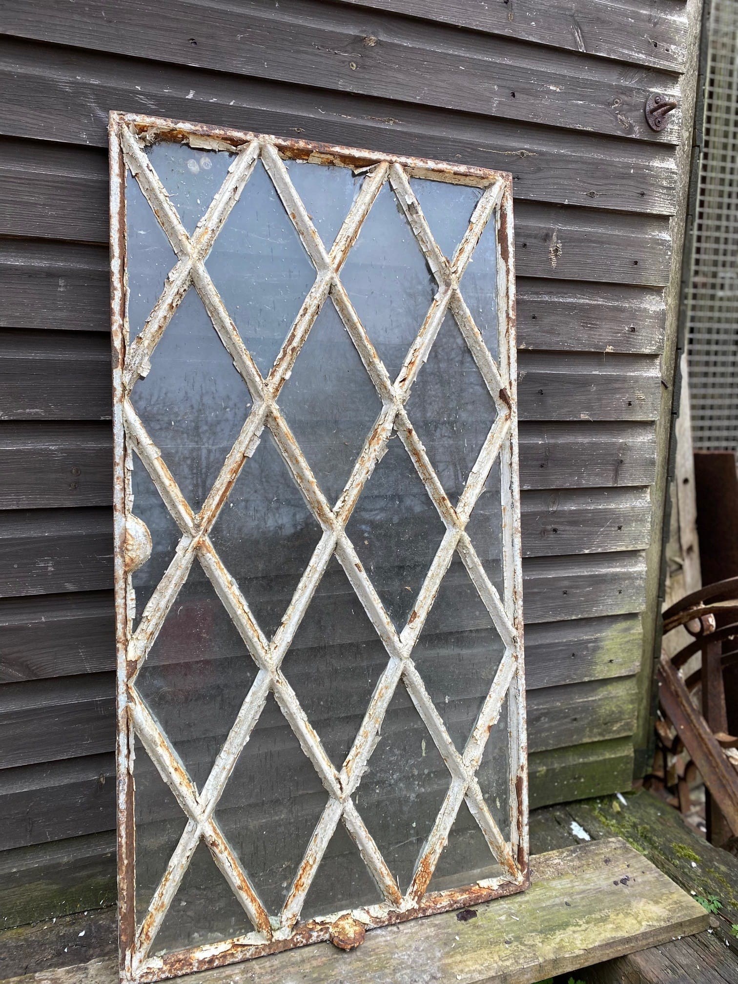 Antique Cast Iron Diamond Lattice Window - Best Reclamation Antique Cast Iron Diamond Lattice Windows