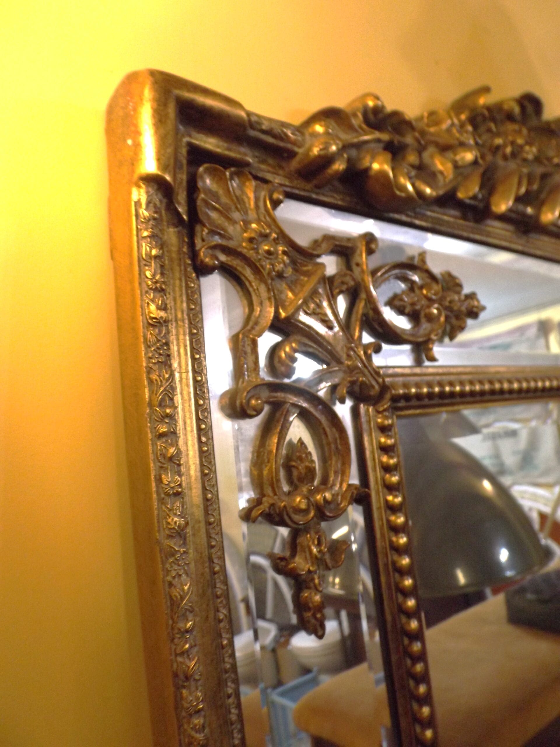 Ornate Gold Framed Overmantel Mirror - Best Reclamation Gold Framed Mirror