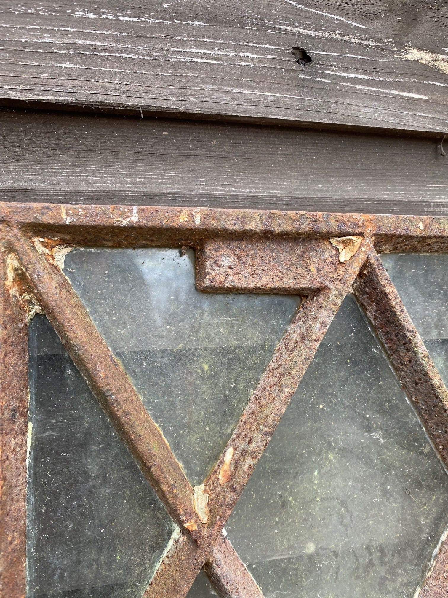 Antique Cast Iron Diamond Lattice Window - Best Reclamation Doors &Amp; Windows