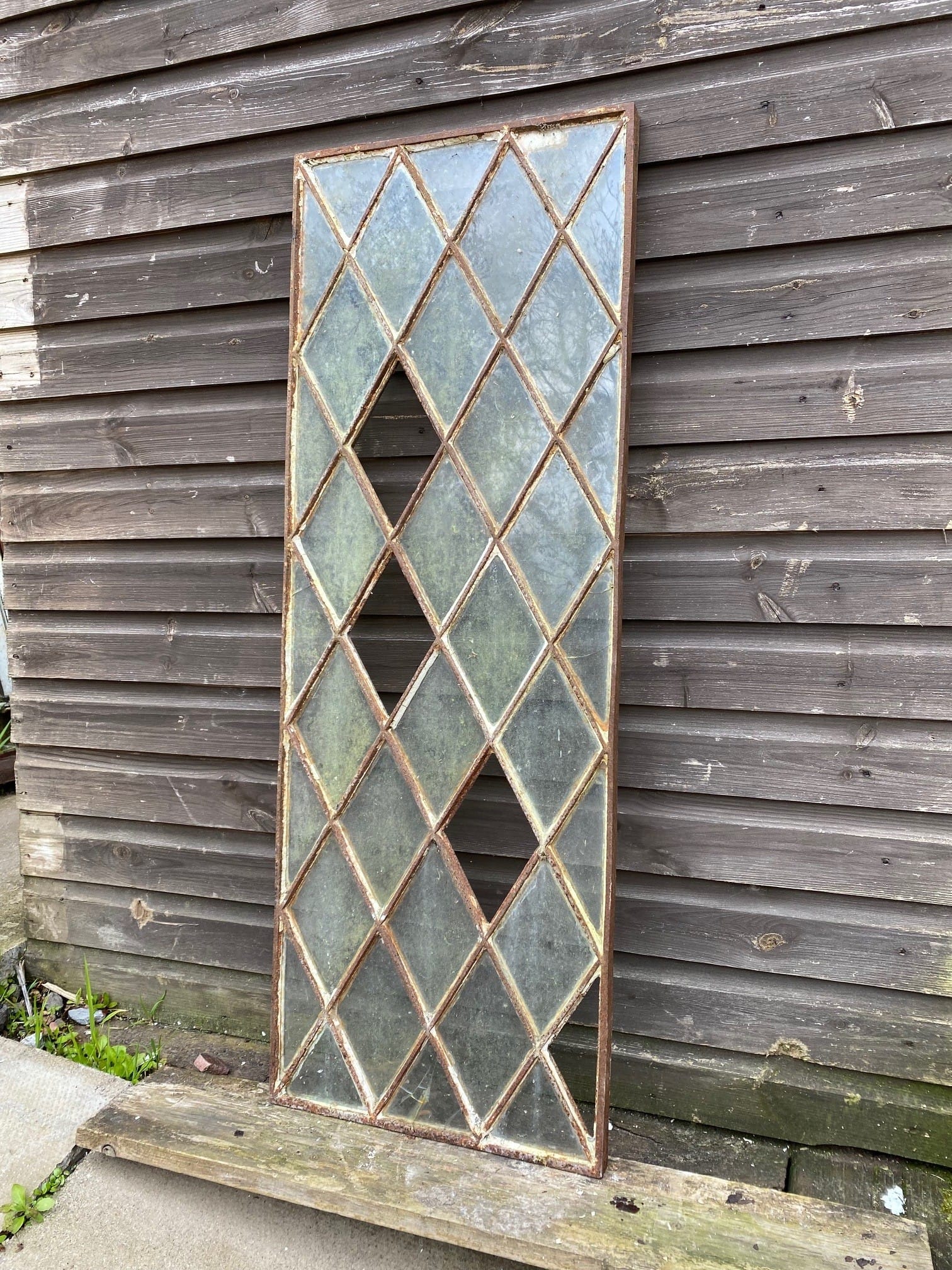 Antique Cast Iron Diamond Lattice Window - Best Reclamation Reclaimed Windows