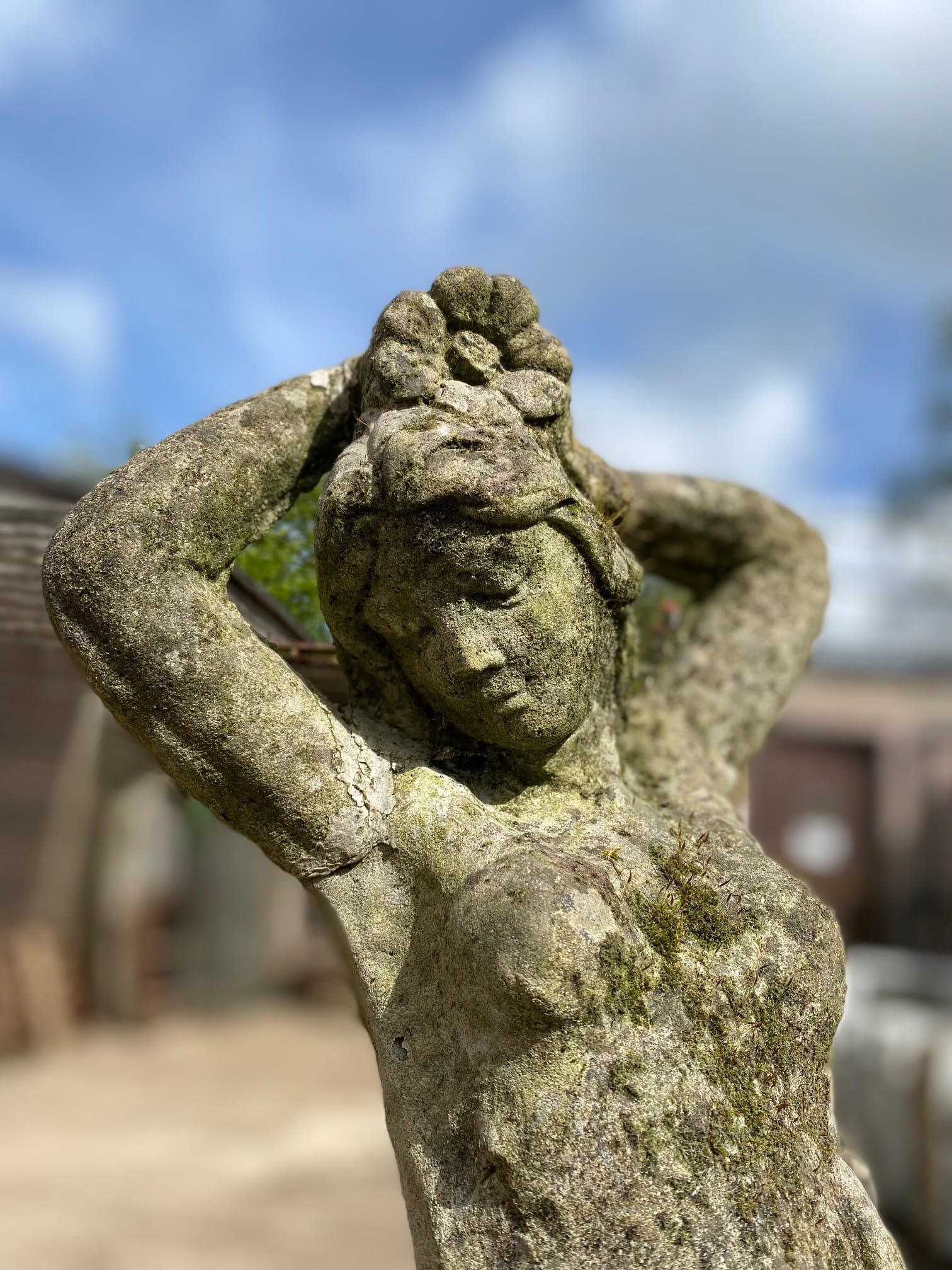 Woman Holding A Flower Statue - Best Reclamation Flower Girl Statue