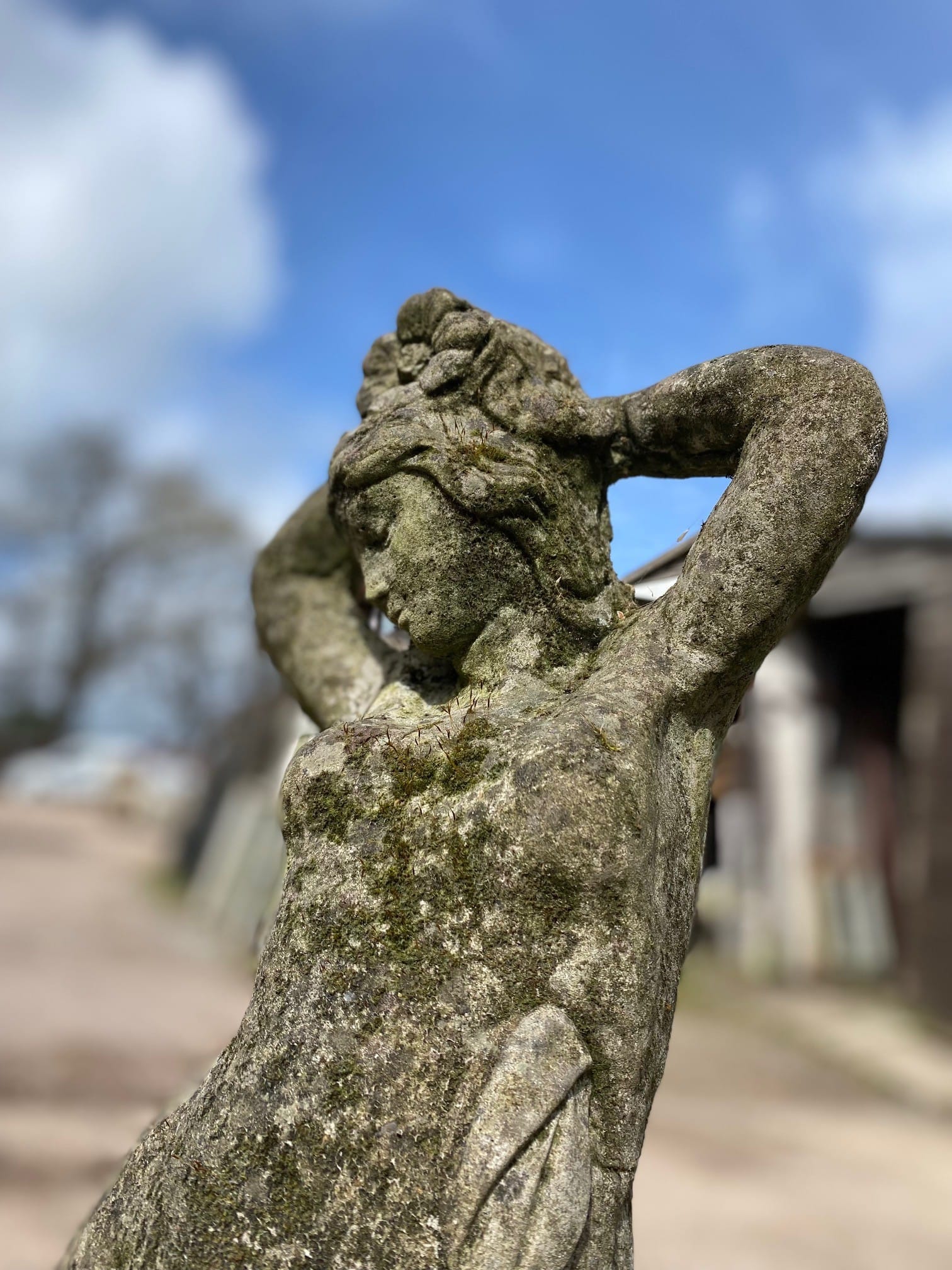 Woman Holding A Flower Statue - Best Reclamation Reclaimed Garden Statue