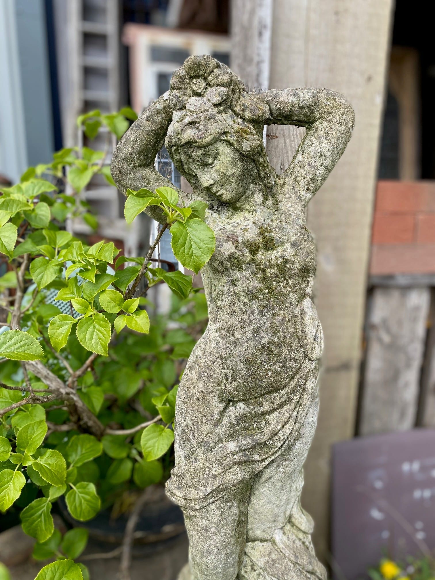 Woman Holding A Flower Statue - Best Reclamation Seductive Lady Statue