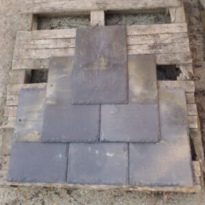 A display of reclaimed roof slates.