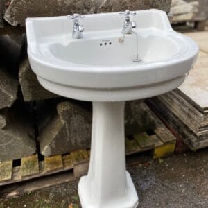 a round fronted Edwardian style basin and pedestal by Burlington.
